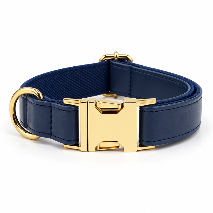 Dark blue leather